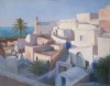 Late Afternoon, Santorini: oil on canvas. Size: 28 x 36in (71 x 91cm). Available