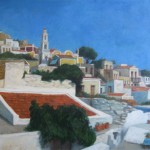 Symi, Greece: Oil on canvas. Size: 24 x 30in (61 x 74cm). Available