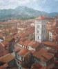 Roof Tops, Lucca, Tuscany: Oil on canvas 24 x 21 ins ( 61 x 53 cm) 2007. Available
