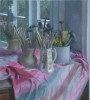 Brushes: oil on board 24 x 20in (61 x 51cm). Available