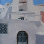 Church, Thira, Santorini: Oil on board. Size: 12 x 7in (31 x 18cm). Available