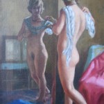 Before the Mirror : Oil on canvas. Size: 14 x 10in (36 x 25cm) 1977 Available