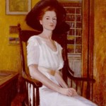 Tanya in Edwardian Dress: Oil on canvas. Size: 30 x 20in (76 x 51cm)