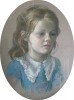 Oval portrait of a Young Girl: Pastel. Size 13 x 11in (33 x 28 )