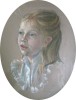 Oval portrait of a Child: Pastel. Size 13 x 11in (33 x 28 )