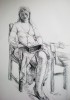Drawing of a Girl: Charcoal. Size 28 x 20 in (71 x 51 cm)