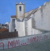 Graffiti in Tavira. Oil on board. Size: 18 x 18in (45 x 45cm). Available